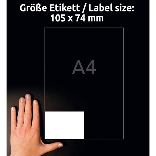 Avery Zweckform etikety 105mm x 74mm, A4, bílé, 8 etiket, baleno po 100 ks, 3427, pro laserové a inkoustové tiskárny, kopírky