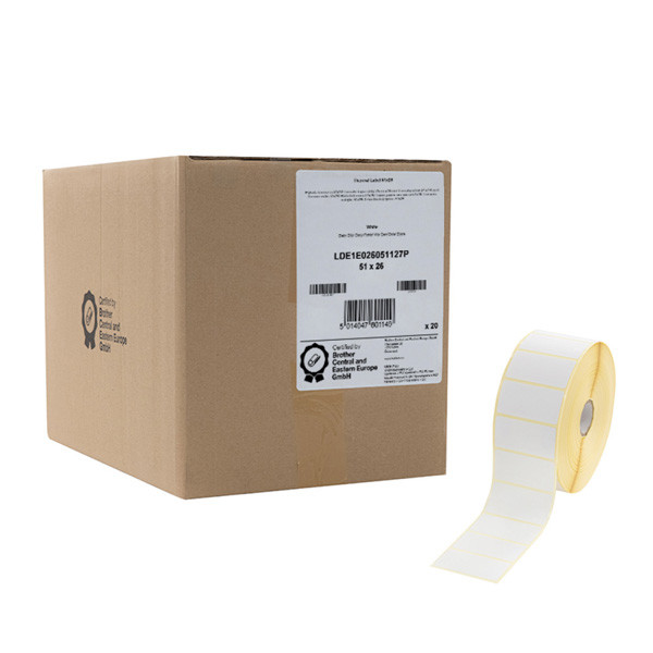 Brother termo štítky 51mm x 26mm, bílá, 3000 ks, LDE1E026051127P, pro tiskárny řady TD