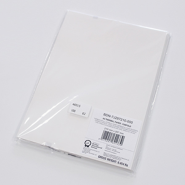 Brother Thermal Paper, prémiový, skládaný s perforací, BDN7J297210000, termo papír, bílý, A4, 100 ks, termo