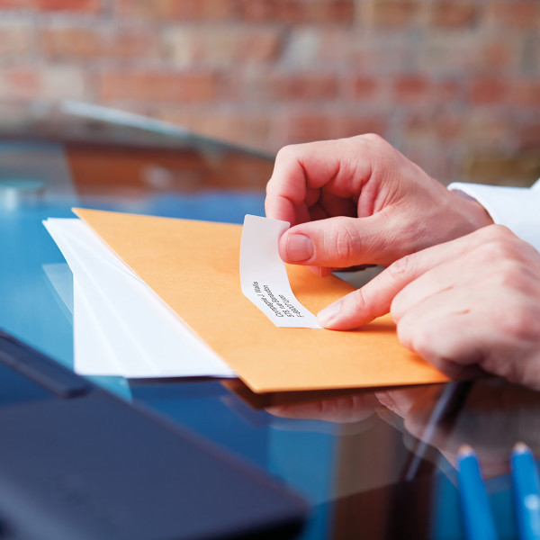 Dymo papírové štítky 54mm x 25mm, bílé, pro zpáteční adresu, 24 x 500 ks, 2223589, 24 rolí v balení, cena za balení