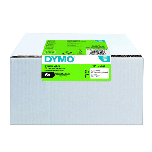 Dymo papírové štítky 210mm x 102mm, bílé, pro DHL, 6 x 140 ks, 2177565, 6 rolí v balení, cena za balení