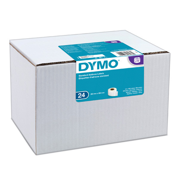 Dymo papírové štítky 89mm x 28mm, bílé, adresní, 24 x 130 ks, S0722360