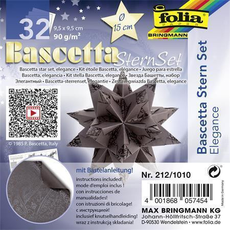 Origami papír na Bascetta hvězdu "Elegance", hnědá, 9,5 x 9,5 cm, FOLIA 212/1010