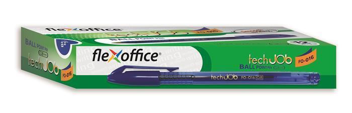 Kuličkové pero "TechJob", modrá, 0,4mm, s uzávěrem, FLEXOFFICE