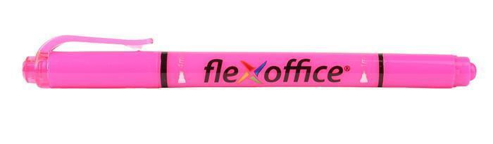 Zvýrazňovač "HL01", růžová, 1,0/4,0 mm, oboustranný, FLEXOFFICE