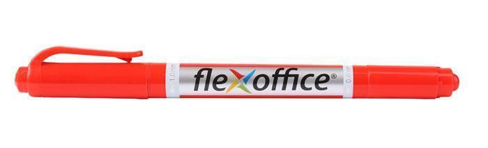Permanentní popisovač "PM01", červená, 0,4/1,0mm, kužel.hrot, oboustranný, FLEXOFFICE