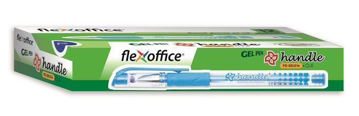 Gelové pero "Handle", černá, 0,2mm, s uzávěrem, FLEXOFFICE
