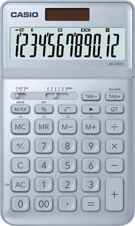 Kalkulačka stolní, 12 místný displej, CASIO "JW 200SC", kovově modrá