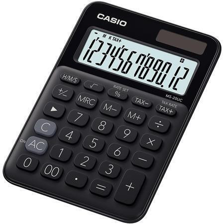 Kalkulačka stolní "MS 20UC", černá, 12místný displej, CASIO MS 20 UC BK