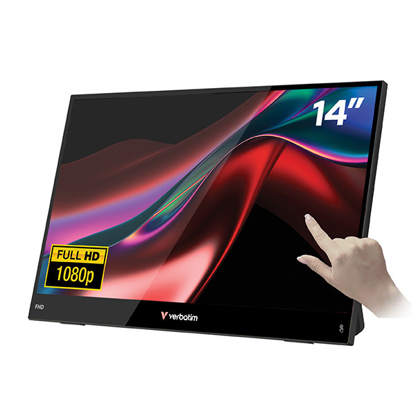 Verbatim přenosný monitor, Touch Monitor LIGHT, 14", Full HD (1920x1080), 60Hz, černý