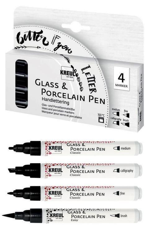 Sada fixů na porcelán a sklo HANDLETTERING, 4ks, KREUL