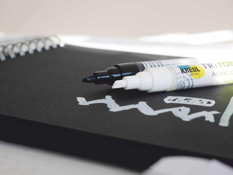 Sada Akrylový fix "TRITON", edge, černá a bílá, KREUL