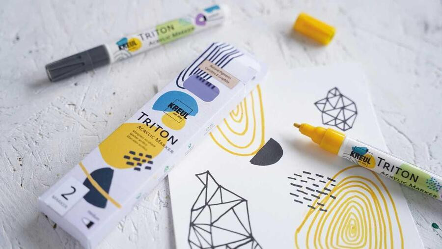 Sada Akrylový fix "TRITON", edge, přírodní pigmenty 2ks, KREUL