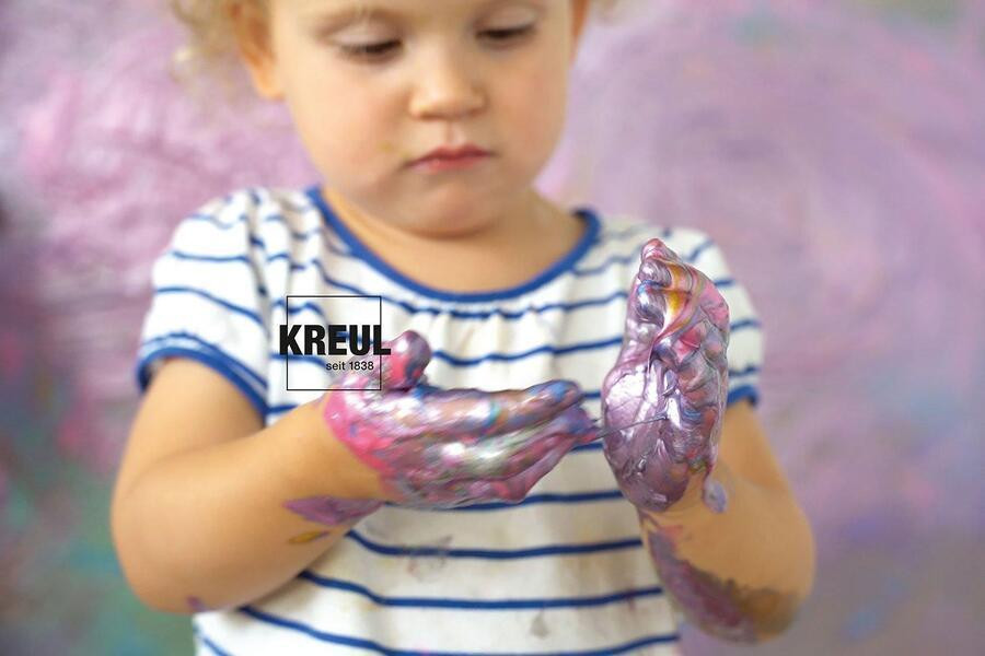 Sada prstových barev třpytivé, "MUCKI", 6 barev, 6x150ml, KREUL