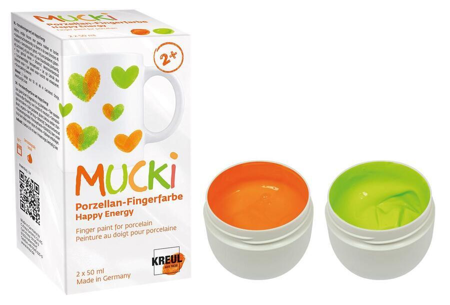 Prstové barvy na porcelán "MUCKI Happy energy", sada, 2 x 50 ml, KREUL