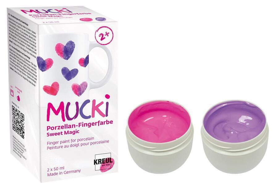 Prstové barvy na porcelán "MUCKI Sweet Magic", sada, 2 x 50 ml, KREUL