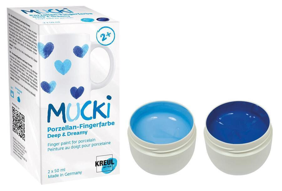 Prstové barvy na porcelán "MUCKI Deep Dreamy", sada, 2 x 50 ml, KREUL