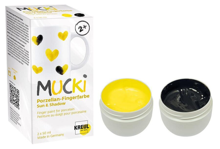 Prstové barvy na porcelán "MUCKI Sun & Shadow", sada, 2 x 50 ml, KREUL