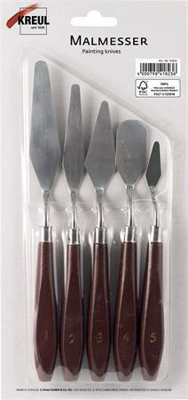 Sada Malířské nástroje kovové s dřevěnou rukojetí 5 druhů, KREUL