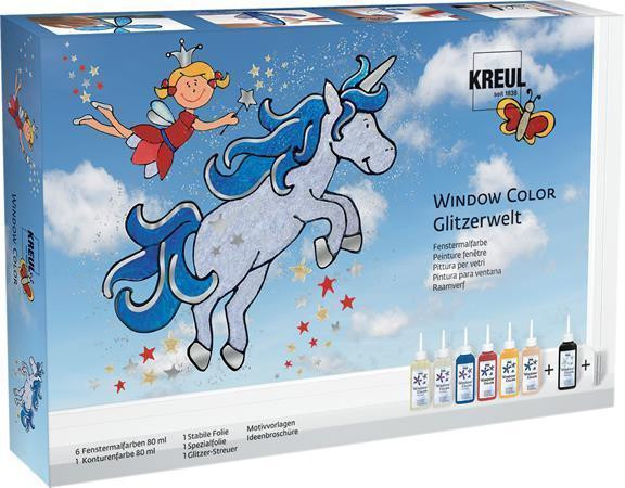 Sada barev na sklo Window Color třpytivá fantazie "Glitter Fantasy", Hobby Line, KREUL
