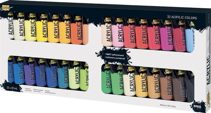 Sada Akrylová barva "SOLO GOYA", 32 barev, 20 ml v tubě, KREUL