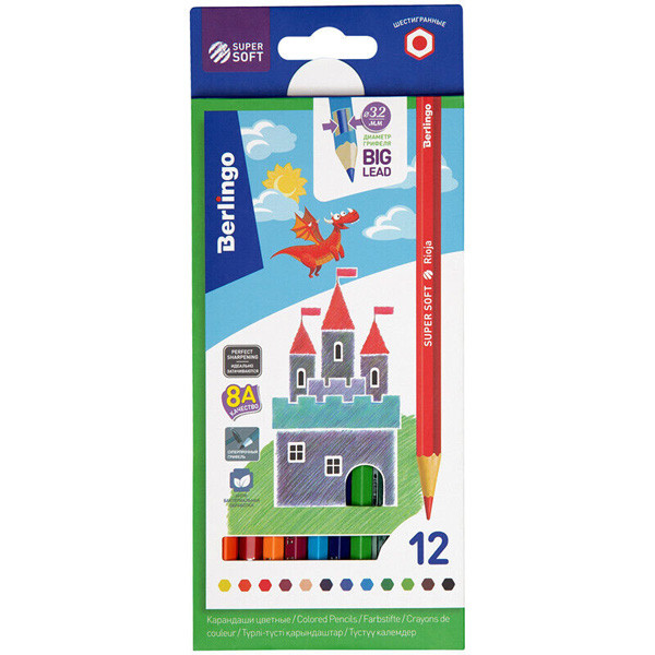 Berlingo, pastelky color, 12ks, SuperSoft