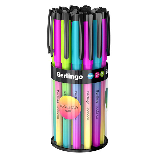 Berlingo, roller gelový, černý, 24ks, 0.5mm, Radiance