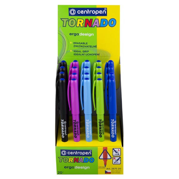 Centropen, sada Tornado 2675, modrý, 20ks, 0.3mm, zmizíkovatelný