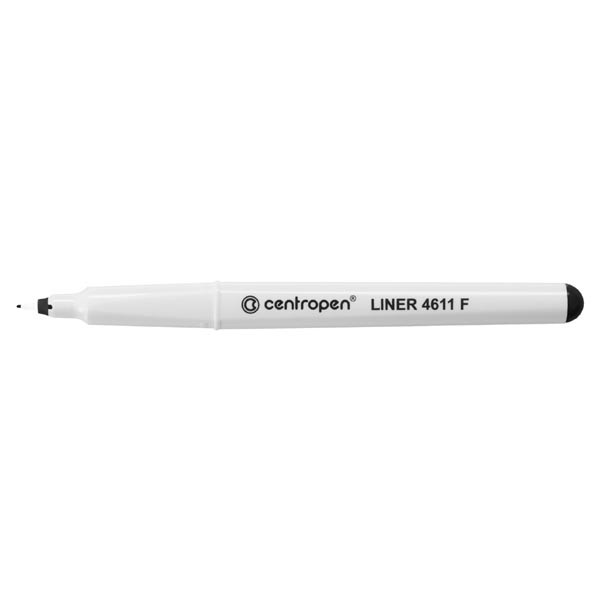 Centropen, liner 4611, černý, 10ks, 0.3mm, jemný plastový hrot, cena za 1ks