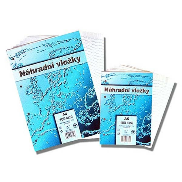 Vložky do záznamníků linkované, A4, 3x100listů,cena za 1ks, DOPRODEJ
