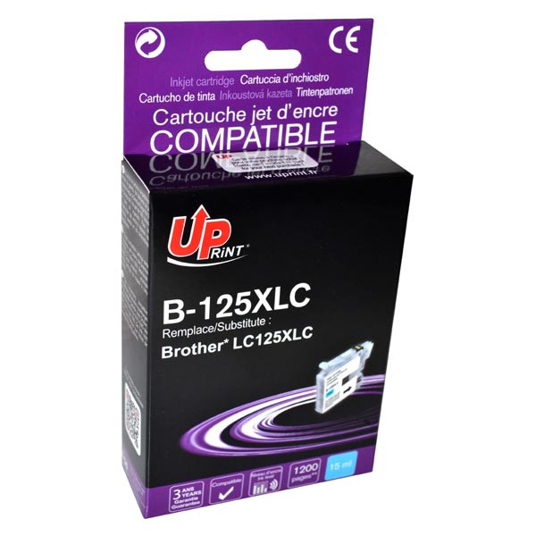 UPrint kompatibilní ink s LC-125XLC, B-125XLC, cyan, 1200str., 15ml