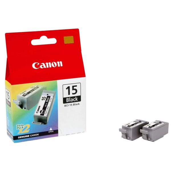 Canon originální ink BCI-15 BK, 8190A002, black, 390str., 2ks, -