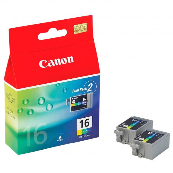 Canon originální ink BCI-16 C, 9818A020, 9818A002, color, 2*100str., 2-pack -, DOPRODEJ