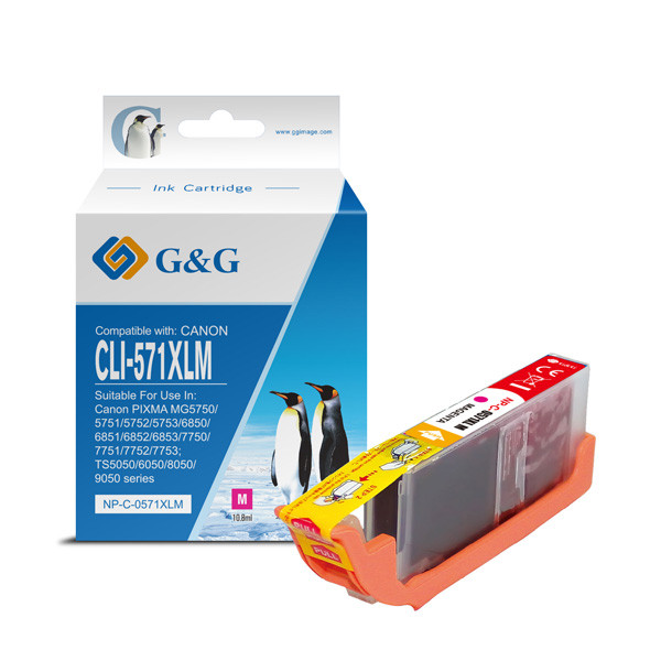 G&G kompatibilní ink s CLI571M XL, NP-C-0CL571XLM, magenta, 10,8ml, ml high capacity