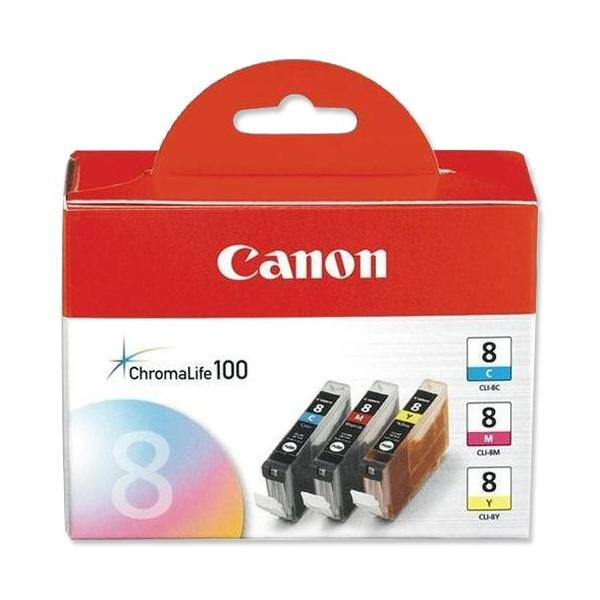 Canon originální ink CLI-8 CMY, 0621B029, 0621B026, CMY, 3-pack C/M/Y, DOPRODEJ