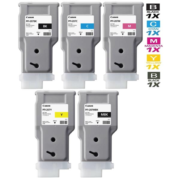 Canon originální ink PFI-207  MBK, 8788B001, matt black, 300ml