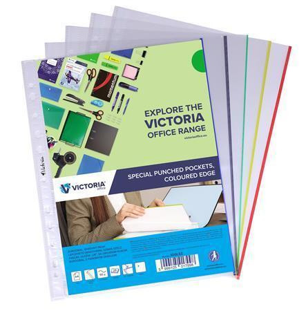 Euroobal, lesklý, barevný pruh – mix, A4, 50 micronů, VICTORIA