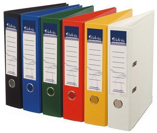 Pákový pořadač "Premium", černý, 75 mm, A4, s ochranným spodním kováním, PP/ PP, VICTORIA