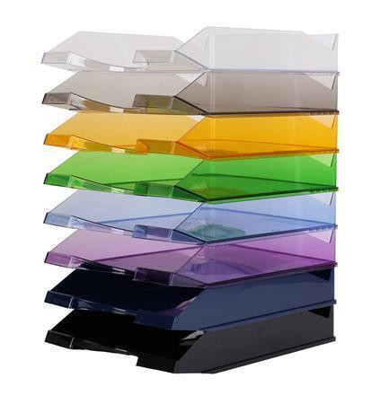 Odkladač, transparentní, zelený, plastový, VICTORIA