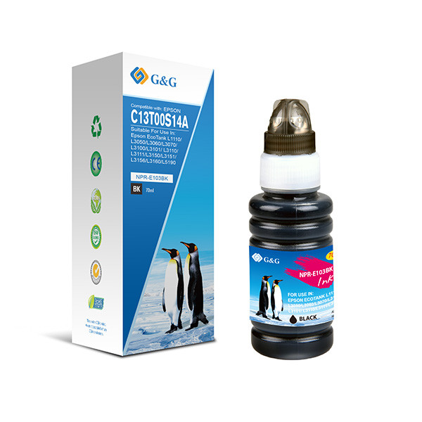 G&G kompatibilní ink s C13T00S14A, NPR-E103BK-70ml-B, black