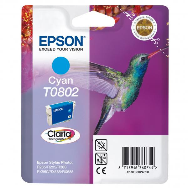 Epson originální ink C13T08024011, cyan, 7,4ml