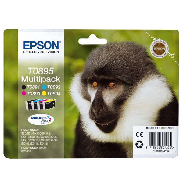 Epson originální ink C13T08954010, CMYK, 3x3,5/5,8ml