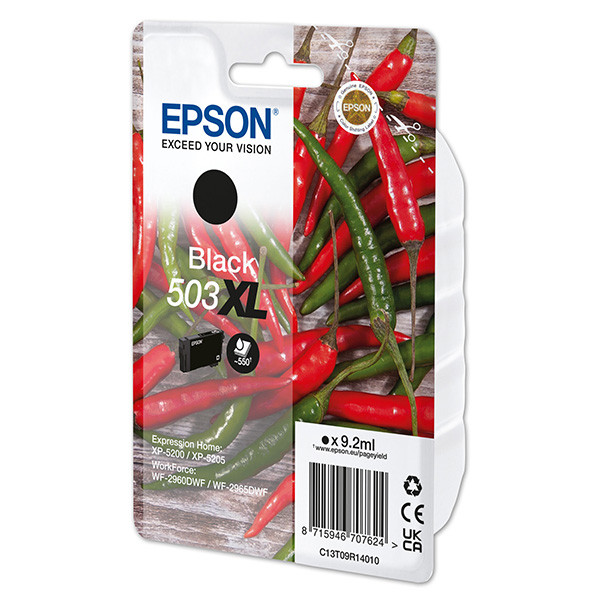 Epson originální ink C13T09R14010, T09R140, 503XL, black, 9.2ml