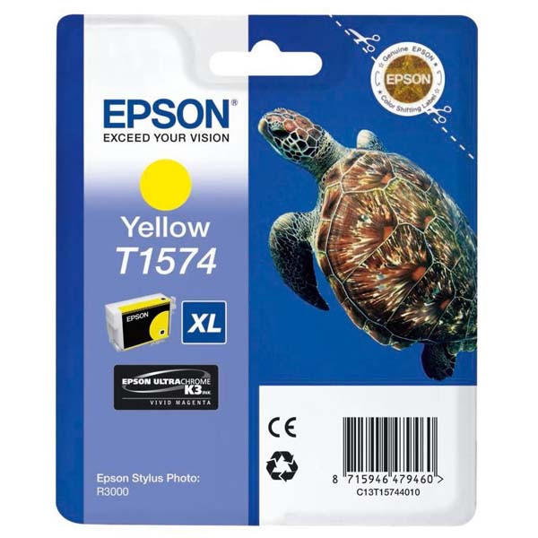 Epson originální ink C13T15744010, yellow, 25,9ml