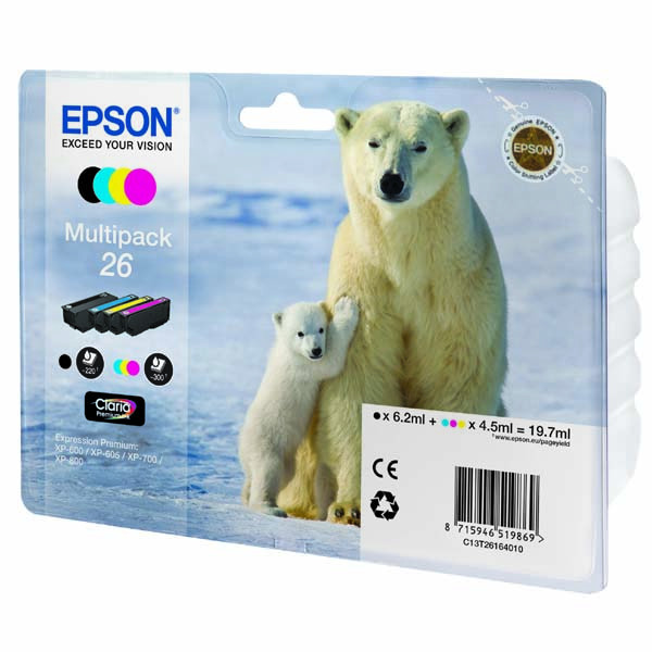 Epson originální ink C13T26164010, T261640, CMYK, 3x4,5/6,2ml