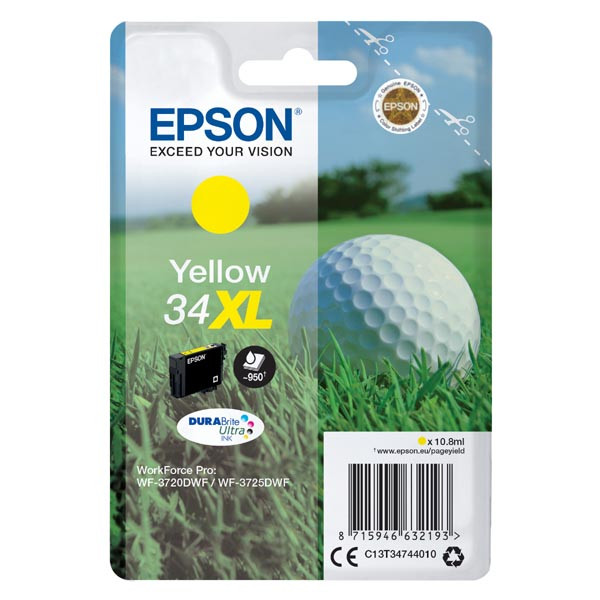 Epson originální ink C13T34744010, T347440, 34XL, yellow, 10.8ml