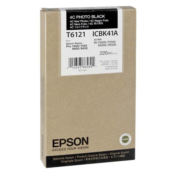 Epson originální ink C13T612100, photo black, 220ml