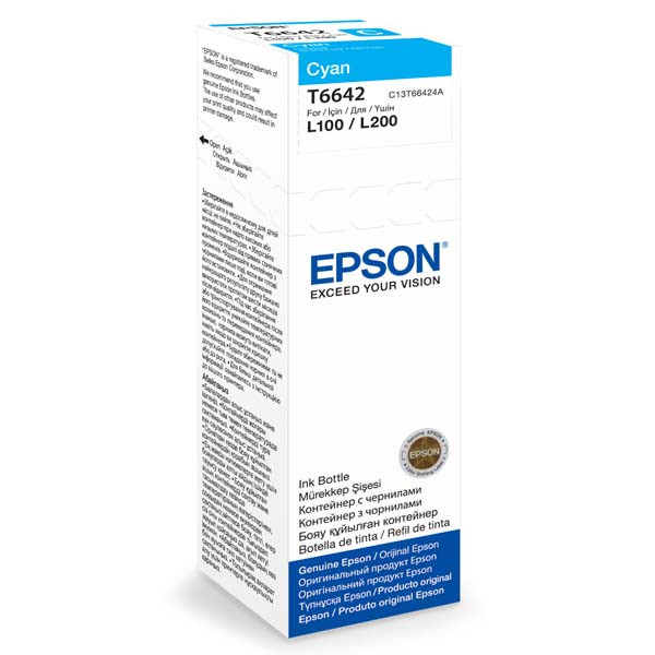 Epson originální ink C13T66424A, cyan, 70ml