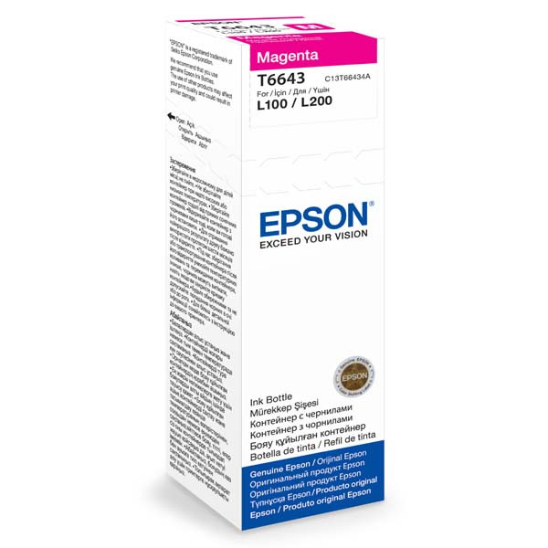 Epson originální ink C13T66434A, magenta, 70ml