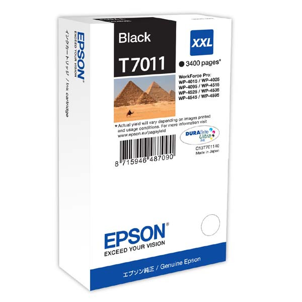 Epson originální ink C13T70114010, XXL, black, 3400str., XXL